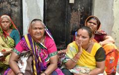 Women in a slum, India
